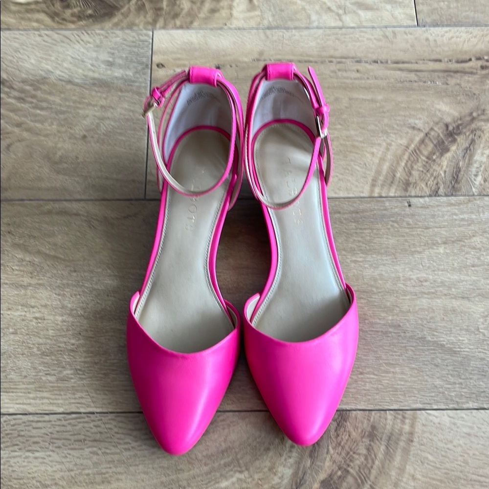 Talbots  Pink Punch Laney D’Orsay ankle strap shoes. Size 6 1/2. New